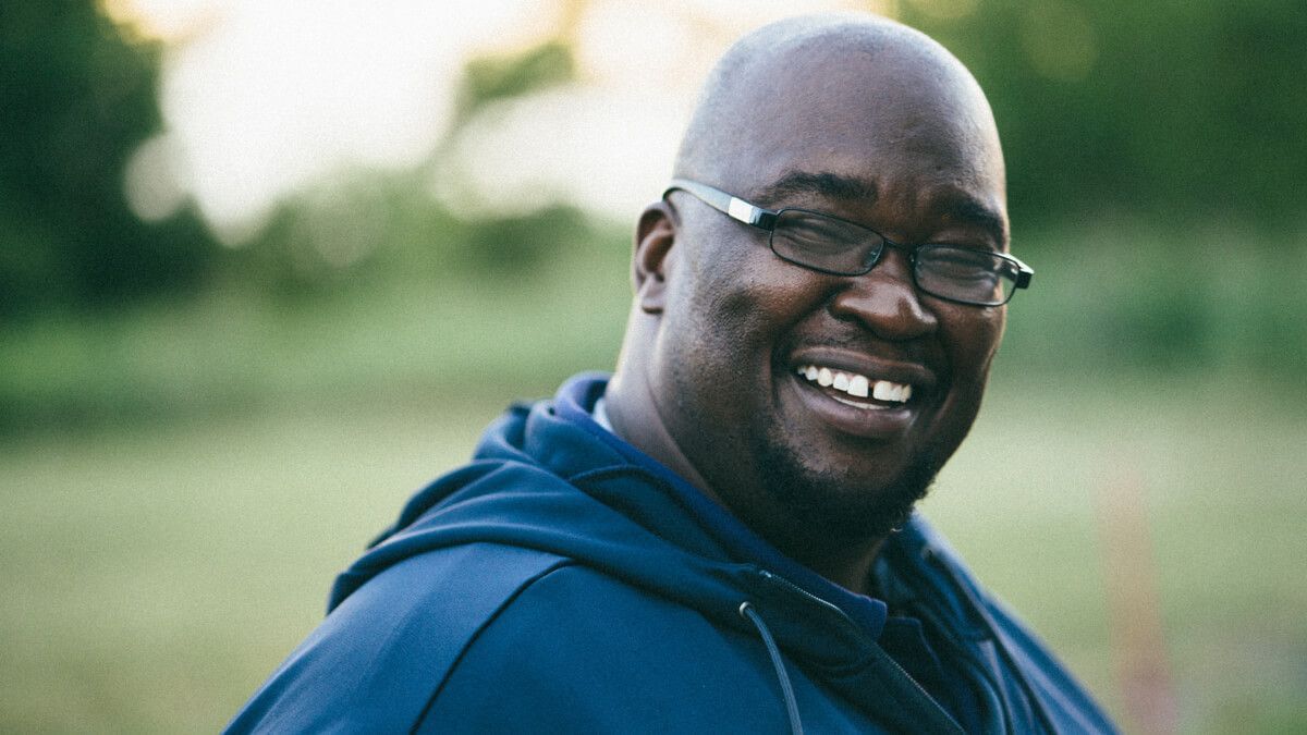 Close up of smiling Black man